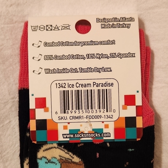 Socks N Socks Ice Cream Cone Sundae Socks - Picture 3 of 5